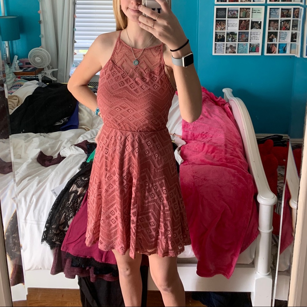 Miami Blush Pink Lace Dress (XS)